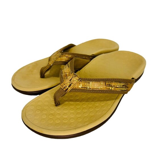 Vionic Tide II FLip FlopTan Gold Women's Orthotic Support Thong Sandals 6 Beach - Picture 1 of 8